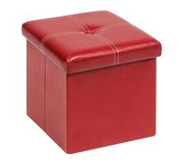 Bonlife Baúl Polipiel Cajas de Almacenaje Mesas Plegables Pequeñas Apoya Pies Oficina Banquetas para Dormitorio Sofas de Salon (Rojo)