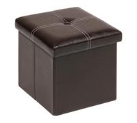 Bonlife Baúl Polipiel Cajas de Almacenaje Mesas Plegables Pequeñas Apoya Pies Oficina Banquetas para Dormitorio Sofas de Salon (Marrón)