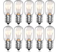 Bonlux 10P E14 15W Bombillas de Sal E14 de Alta Temperatura 300° Regulables para Horno Bombillas Tubulares E14 SES T22 con Tornillo Edison Pequeño para Electrodomésticos
