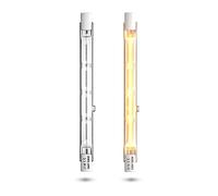 Bonlux 300W Bombilla Halogena R7S 118mm Regulable Blanco Cálido 2800K R7S Lineal 5900lm Proyector de Lápices AC 220-240V para Iluminación del Hogar, Trabajo, Seguridad, Calles, Etc (2 Pcs)