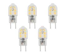 Bonlux 3W G6.35 LED Bombilla AC/DC 12V Blanco Cálido 3000K Bi pin JC Tipo GY6.35 Bombilla para Lámpara de Escritorio, Accent, Pantalla, Iluminación de Paisaje (5 unidades)