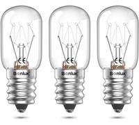 Bonlux Bombilla E14 para Lámpara de Sal, Frigorífico, Horno, Nevera, Máquina de Coser, Microondas - LED Regulable 25W 300 Grados, Blanca Cálida 2700K, 220-240V, 3 Unidades