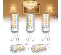 Bonlux Bombilla G9 2200K Blanco Calido Regulable, 4W LED Equivalente a Lampara Halógena 40W, Bombilla GU9 Casquillo Pequeño, Bombillas G 9 para Proteger Los Ojos, Ahorro de Energía, AC240V, 5 Unidad