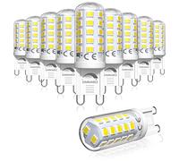 Bonlux Bombilla G9 LED Regulable Blanco Frio 6000K, 4W LED Equivalente a la Bombilla Halógena de 40W, Bombilla GU9 Casquillo Pequeño, AC 220-240V, Sin Estroboscópico, Ángulo de Luz de 360, 10 Unidad