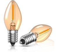 Bonlux Bombilla LED E14 0.5W, Bombilla Luz Nocturna, Bombilla para Lampara de Sal, Bombillas Ambar Candelabro, Lámpara de Filamento Vela, Bombilla Vintage C7 Decorativa Luz Calida 2200K 50LM 2 Unidad