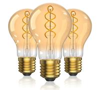 Bonlux Bombilla LED E27 Luz Cálida 2000K, 4W Bombilla Vintage Decorativa Filamento A60 Amber Cristal No Regulable, para Café Bar Hogar Dormitorio, 3 Pack