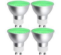Bonlux Bombilla LED GU10 Color Verde, 5W MR16 Foco Ángulo de Haz 120° Reflector para Iluminación Decorativa, Pack de 4