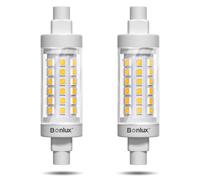 Bonlux Bombilla LED R7S 78mm 8W, Regulable, Blanco Cálido 3000K, Equivalente 80W J78 R7s Lámpara Lineal Halógena, AC 220V-240V, 360 Grados, 2 Piezas