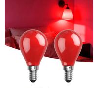 Bonlux Bombilla LED Roja E14, 4W (Sustituye 30W), 350 Lúmenes, Luz Roja para Fiestas Navidad Bares y Terrazas, Luz Rojo E14, Color Rojo Intenso