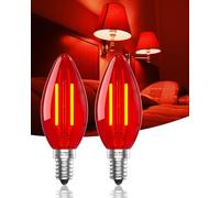 Bonlux Bombilla Roja E14,3W Equivalente a 20W luz color, Luz Roja para Halloween/Navidad/Festivales, Bar/Fiesta