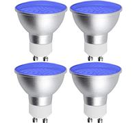 Bonlux Bombillas LED GU10 Azul 5W, MR16 luz Azul no Ajustable, ángulo de Haz 120 °, Halógeno 50W Equivalente, para Iluminación Paisajística y Decorativa (4 Juegos)