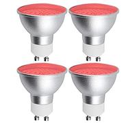 Bonlux Bombillas LED GU10 Rojo 5W, MR16 luz Rojo no Ajustable, ángulo de Haz 120 °, Halógeno 50W Equivalente, para Iluminación Paisajística y Decorativa (4 Juegos)
