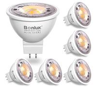 Bonlux Bombillas LED GU5.3 12V MR16 LED 6W Equivalentes a 50W 60W Lámparas Halógenas Foco GU5.3 Blanco Cálida 3000K MR16 Spotlight Ángulo de haz de 38 ° No regulable 6 unidades