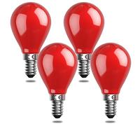 Bonlux E14 Bombilla Led Roja,4w Bombilla Led Ballon Roja,Apta para AC220-240v,4W Luz Nocturna Roja, Halloween/Navidad/Festival Luz Roja, Bar/Fiesta Bombilla Luz Roja