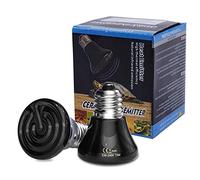 Bonlux E27 75W Bombilla de cerámica de calefacción Lámpara de calefacción de cerámica negra 220-240V Lámpara de infrarrojos de calefacción para pollo Reptil Tortuga Cachorro Conejo Terrurium (2Pcs)