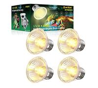 Bonlux E27 Bombilla de calefacción 50W LED Lámpara de calor de tortuga para mascotas 220-240V UVA + UVB E27 Bombilla de reptil Acuario, bombillas de hábitat de mascotas (4 piezas)
