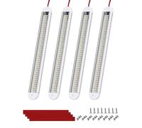 Bonlux luces led coche interior 12V, ultrafina de 120 LED, luz de techo para caravana, caravana, autocaravana, cocina interior con interruptor, 6500 K, ultra brillante, paquete de 4 unidades
