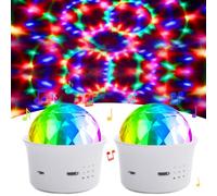Bonlux Mini efectos de luz para fiestas infantiles, bola de discoteca, luz RGB, lámpara de escenario, con control de voz, USB, Halloween, luz ambiental para niños, cumpleaños, habitaciones, fiestas,