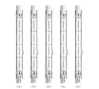 Bonlux R7S Halógeno 118mm 100W, R7s 118mm Bombilla Lineal Halogena 230V Regulable Blanco Cálido 2800K para Lámpara de Paisaje, Luz de Seguridad, Paquete de 5