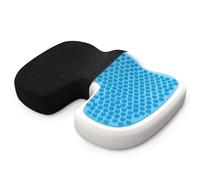 bonmedico Cojín de Asiento con Gel - Espuma Viscoelástica Alta Densidad Que No se Deforma, Cojín Ergonómico para Silla Oficina o Coche, Base Antideslizante y Funda Lavable, Negro Velours