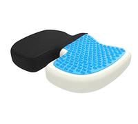 bonmedico Cojín ortopédico viscoelástico con Gel - Asiento ergonómico para Silla de Oficina, Coche, hogar, Gaming y Lectura - Funda Lavable Antideslizante - Grande Negro Mesh