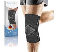 bonmedico Rodillera Deportiva de Compresión Rodilleras para Menisco y Ligamentos Soporte de Rodilla Unisex con Almohadilla de Gel de Silicona para Correr Gimnasio Entrenamiento Deportes Negro y gris M