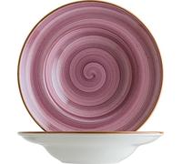 Bonna 6 platos hondos de 27 cm, 45 olor lila, crema, bayas, porcelana, redondo, Aura, Blackberry, gourmet, protección de cantos