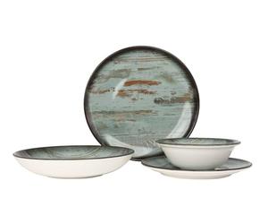 Bonna Juegos de vajilla - Madera - 24 piezas - 6 Personas - Porcelana