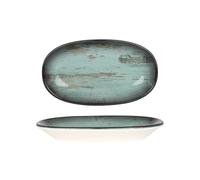 Bonna Placa de servicio - Madera - Porcelana - 19x11 cm - juego de 2