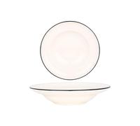 Bonna Plato de pasta - Linea Black - Porcelana - 24 cm (400cc) - juego de 2