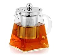BONNACC Tetera de Vidrio 500ml con Filtro Infusor de Acero Inoxidable Resistente al Calor, Té y Café