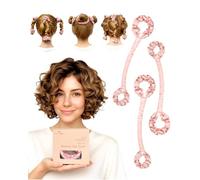 BONNET QUEEN Rizador Pelo sin Calor Heatless Curls Band Overnight para Mujeres Rizos Ondas sin Calor Hair Curler con Scrunchies für alle Arten Haartypen Pequeño Corto 20cm, 3Pz, Rosa