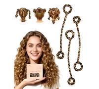 BONNET QUEEN Rizador Pelo sin Calor Heatless Curls Band Overnight para Mujeres Rizos Ondas sin Calor Hair Curler con Scrunchies für alle Arten Haartypen Pequeño Largo 30cm, 3Pz, Leopardo