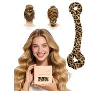 BONNET QUEEN Rizador Pelo sin Calor Heatless Curls Band Overnight para Mujeres Rizos Ondas sin Calor Hair Curler con Scrunchies für alle Arten Haartypen, 1Pz, Grande, Leopardo
