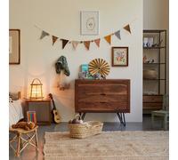 Bonnie - Cómoda infantil de madera de palisandro maciza H 77 x B 90 x T 40 cm
