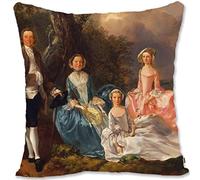 BONNIU Funda Cojin Decorativa con Cremallera 50X50 cm Funda Almohada Terciopelo Retratos Grupo Art - Gainsborough - Familia Gravenor GB014