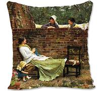 BONNIU Funda Decorativa Cojin con Cremallera 45X45 cm Protectores Almohada Terciopelo Retratos Grupo Art - Waterhouse - Buenos Vecinos JW033