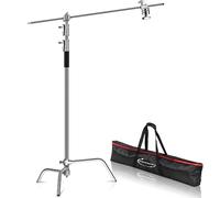 Bonnlo C-Ständer, Trípode de Acero Inoxidable Ajustable de 150-300 cm con Brazo Extensible para Paraguas fotográficos, reflectores, softboxes y lámparas
