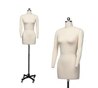 Bonnlo Maniquí de Costura Femenino, Talla 6, Forma de Vestido Profesional para exhibición y diseño de sastrería, Torso Ajustable en Altura con Base de Metal Estable (sin Brazos, 6)