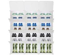 Bonnlo Mueble Zapatero Plástico, 8 Compartimentos para 32 Pares, Zapateros con Puertas, Estantería, Modular, para Salón, Pasillo, Entrada, Dormitorio (Blanco, 122 * 32 * 122cm)