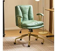 Bonnlo Silla de Escritorio, Silla ergonómica con reposabrazos, Silla ejecutiva, Silla giratoria, Regulable en Altura y Función de Inclinación, Oficina en Casa (Cuero Resistente a los arañazos, Verde)