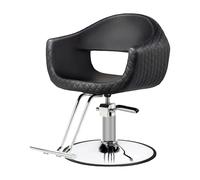 Bonnlo Sillón Peluquería Profesional Altura Ajustable 84-99 cm, Silla de Barbero Giratoria 360° y Capacidad 150 kg, Silla de Peluquería con Reposapiés y Respaldo Abierto Negro, 47x66x99 cm