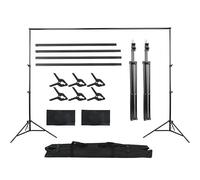 Bonnlo Soporte de Fondo para Fotografía 2 x 3 m, con 6 Pinzas Tipo Boca de Pez, 2 Sacos de Arena y Bolsa de Transporte, Ideal para Estudios Fotográficos