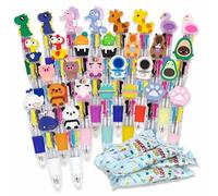 BONNYCO Boligrafo Multicolor, Pack 30 Regalos Cumpleaños Niños Colegio en Bolsas Sorpresa. Boli 4 Colores con Figuras Divertidas. Detalles Cumpleaños Niños, Regalitos Alumnos, Relleno Piñata