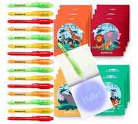 BONNYCO Boligrafo Tinta Invisible y Libreta Animales de la Selva Pack x16 Regalos Cumpleaños Niños Colegio Detalles Cumpleaños Niños Relleno Piñata | Regalos Alumnos Primaria Fiesta Infantil