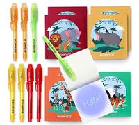 BONNYCO Boligrafo Tinta Invisible y Libreta Animales de la Selva Pack x8 Regalos Cumpleaños Niños Colegio Detalles Cumpleaños Niños Relleno Piñata | Regalos Alumnos Primaria Fiesta Infantil