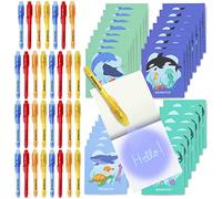 BONNYCO Boligrafo Tinta Invisible y Libreta Animales Oceano Pack x32 Regalos Cumpleaños Niños Colegio, Detalles Cumpleaños Niños, Relleno Piñata | Regalos Alumnos Primaria, Fiesta Infantil