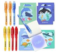 BONNYCO Boligrafo Tinta Invisible y Libreta de Animales Oceano, Pack de 8 Regalos Cumpleaños Niños Colegio. Detalles Cumpleaños Niños, Relleno Piñata. Regalos Alumnos Primaria Fiesta Infantil