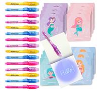 BONNYCO Boligrafo Tinta Invisible y Libreta Sirenas Pack x16 Regalos Cumpleaños Niños Colegio, Detalles Cumpleaños Niños, Relleno Piñata Infantil | Regalos Alumnos Primaria Fiesta Infantil