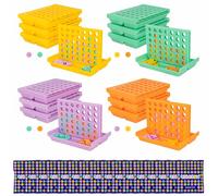 BONNYCO Cuatro en Raya Pack 16 Regalos Cumpleaños Niños Colegio 3 a 12 Años con Bolsas Sorpresa para Invitados. Ideas Detalles Alumnos Primaria, Mini Juegos de Viaje y Piñatas